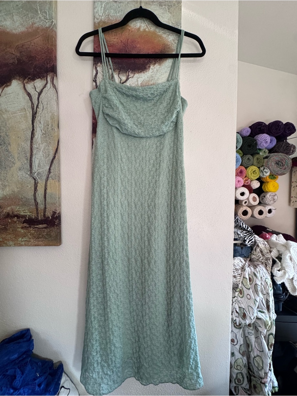 See You Monday Sage Green Maxi Slip Dress with Cowl Neck